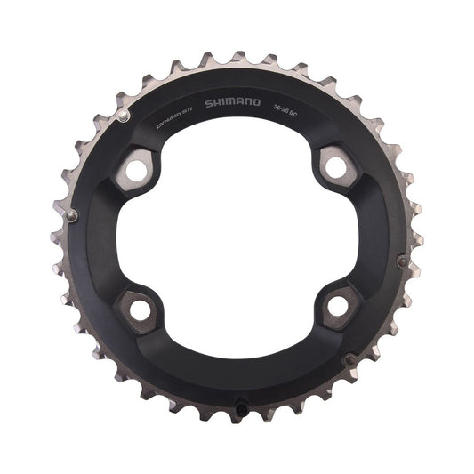 Äußeres Kettenblatt SHIMANO SLX M7000 11-fach, 2-fach-Kurbel, 4-Loch, 96 mm — Ansicht des Kettenblatts vor weißem Hintergrund