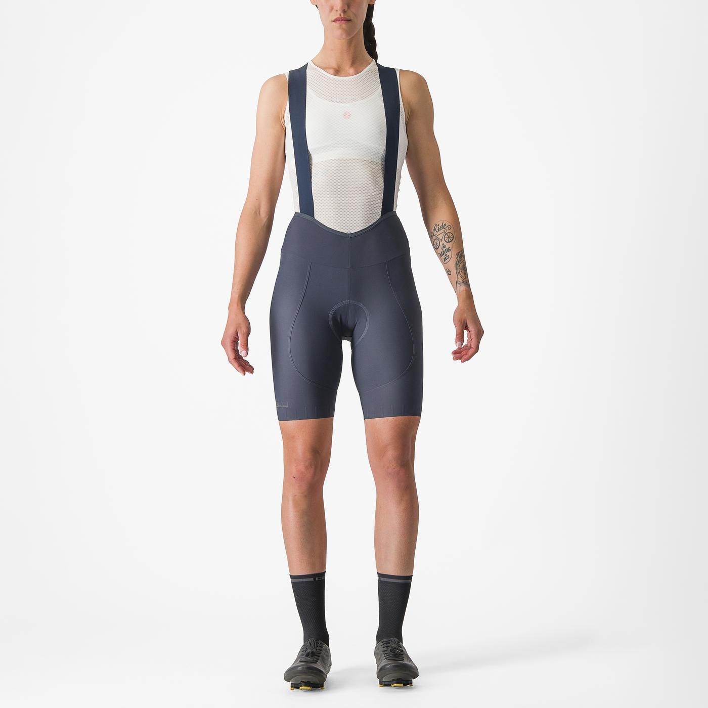 CASTELLI ESPRESSO W DT Damen Kurze Trägerhose Blau