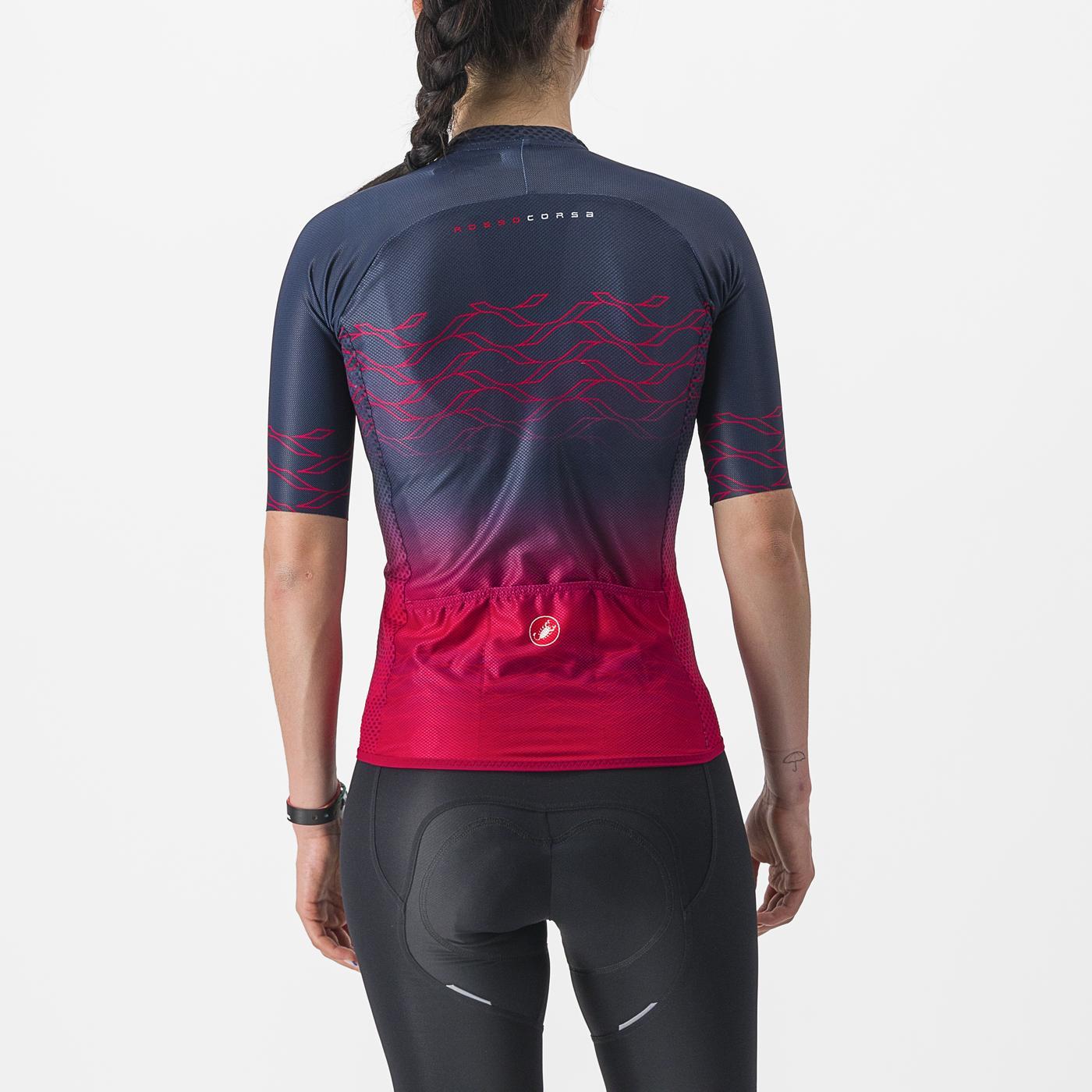 Trikot CASTELLI CLIMBER'S 2.0 W Damen Kurzarm Marine/Rosa