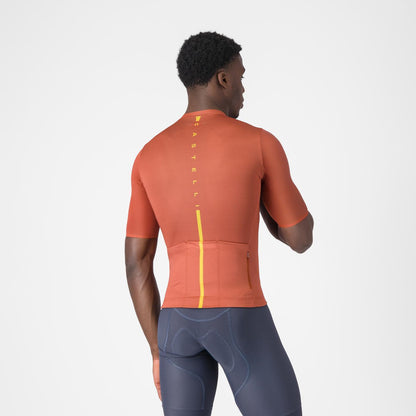 Trikot CASTELLI DRITTONE LOGO Kurzarm Paprika