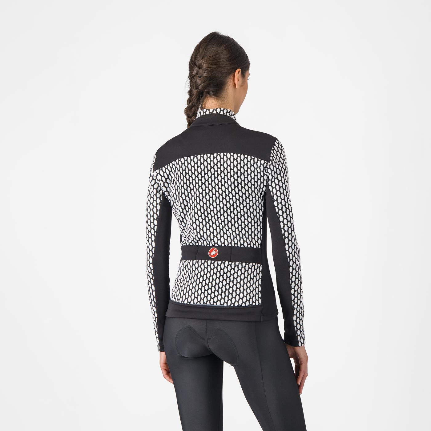 Trikot CASTELLI SFIDA 2 Damen Langarm Schwarz/Weiß