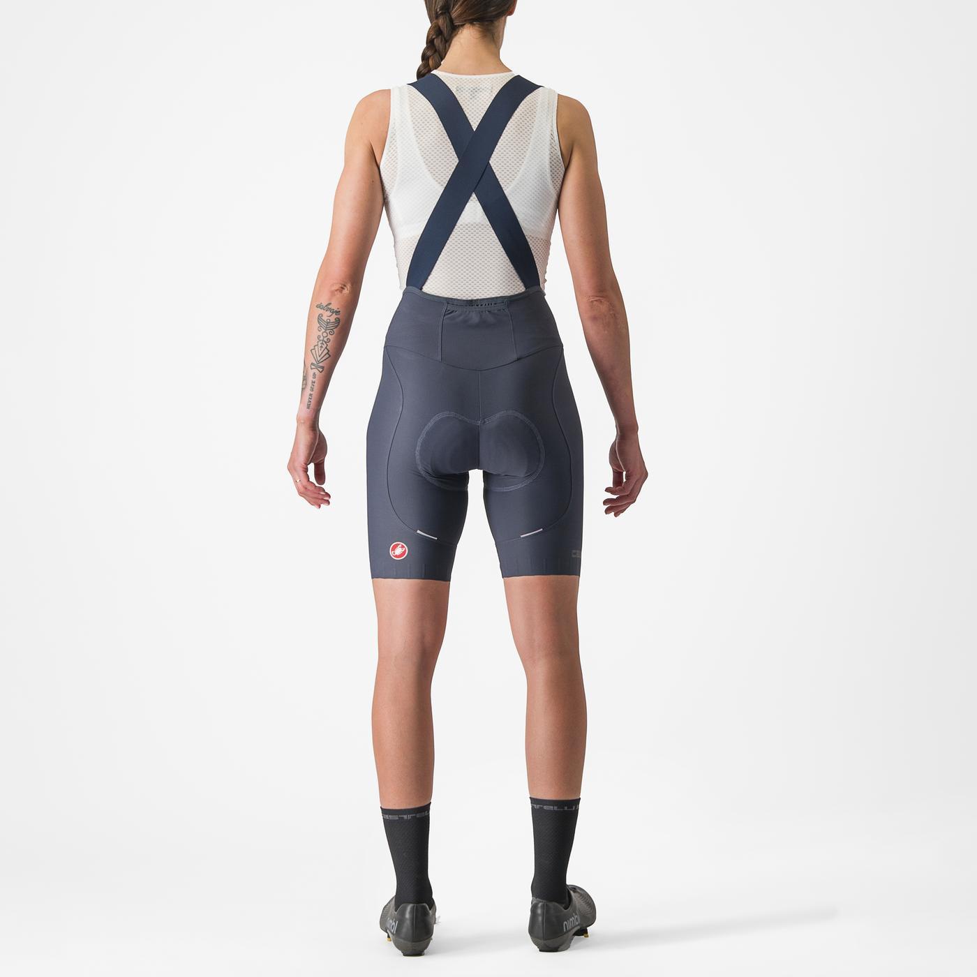 CASTELLI ESPRESSO W DT Damen Kurze Trägerhose Blau