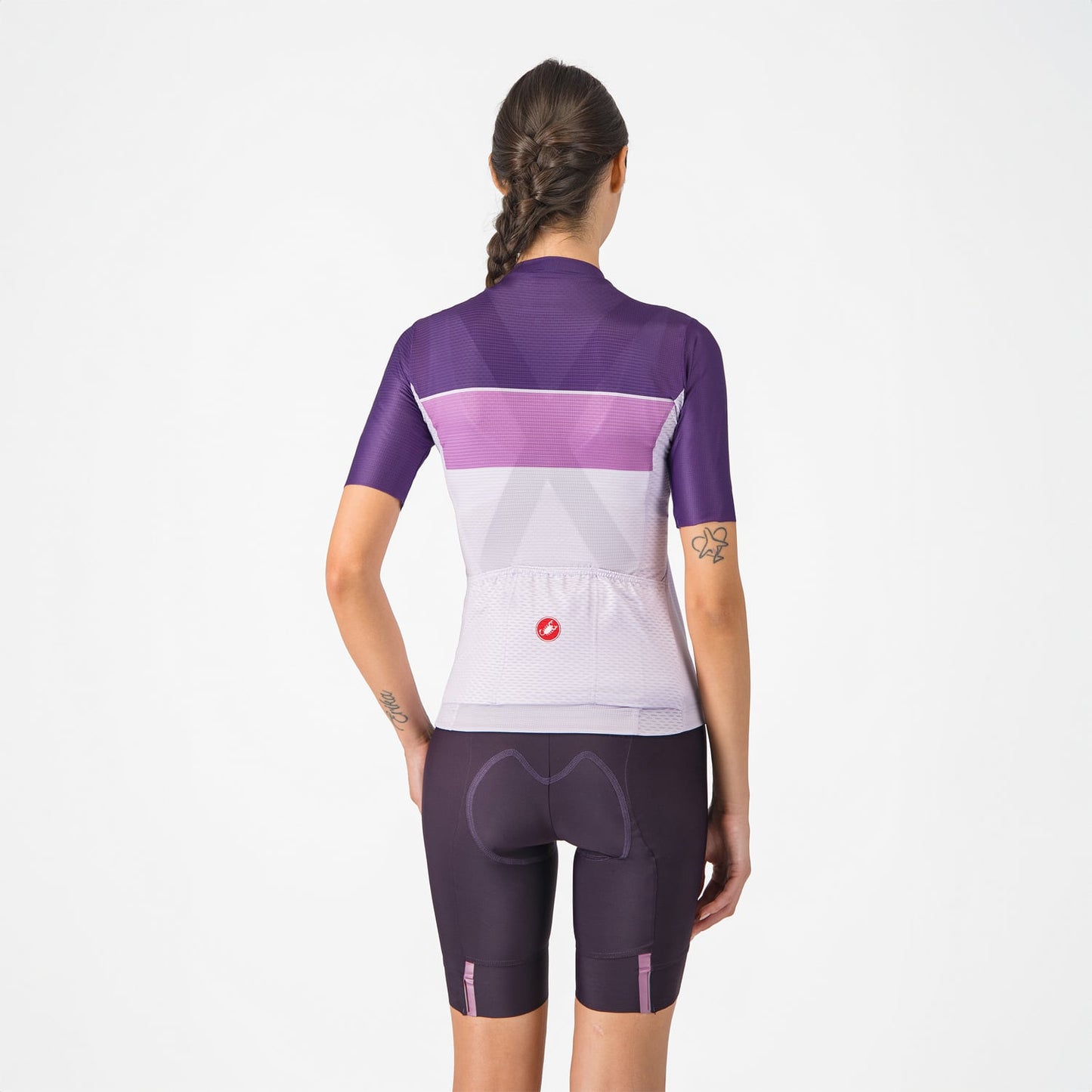 CASTELLI PRIMA 2 DT Damen Kurze Trägerhose Dunkelviolett