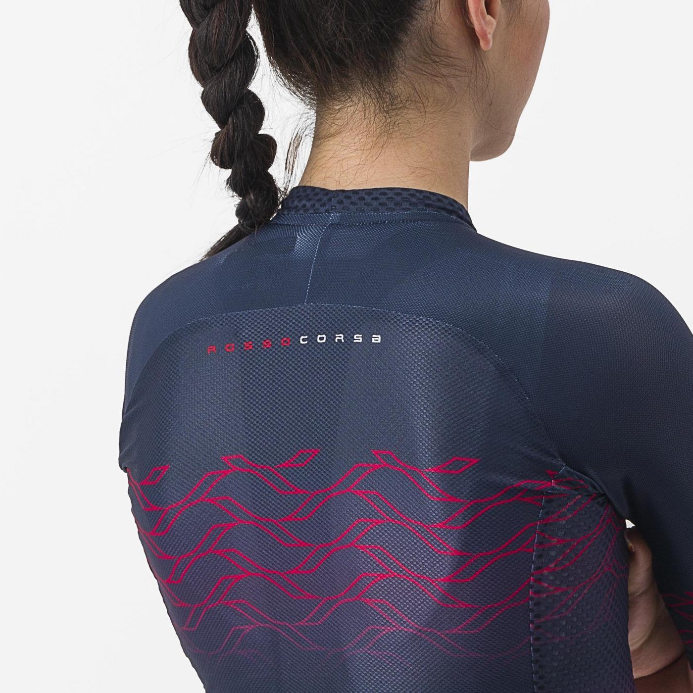 Trikot CASTELLI CLIMBER'S 2.0 W Damen Kurzarm Marine/Rosa