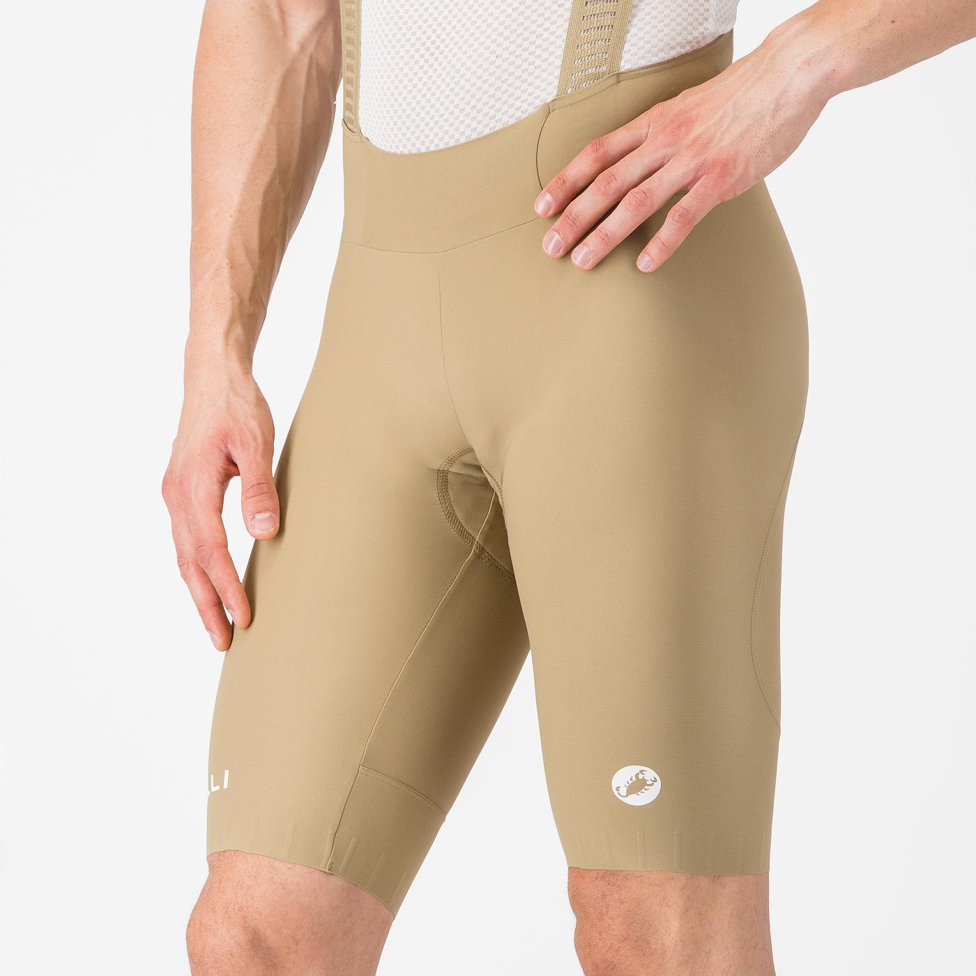 CASTELLI ESPRESSO 2 Kurze Trägerhose Beige Elmwood
