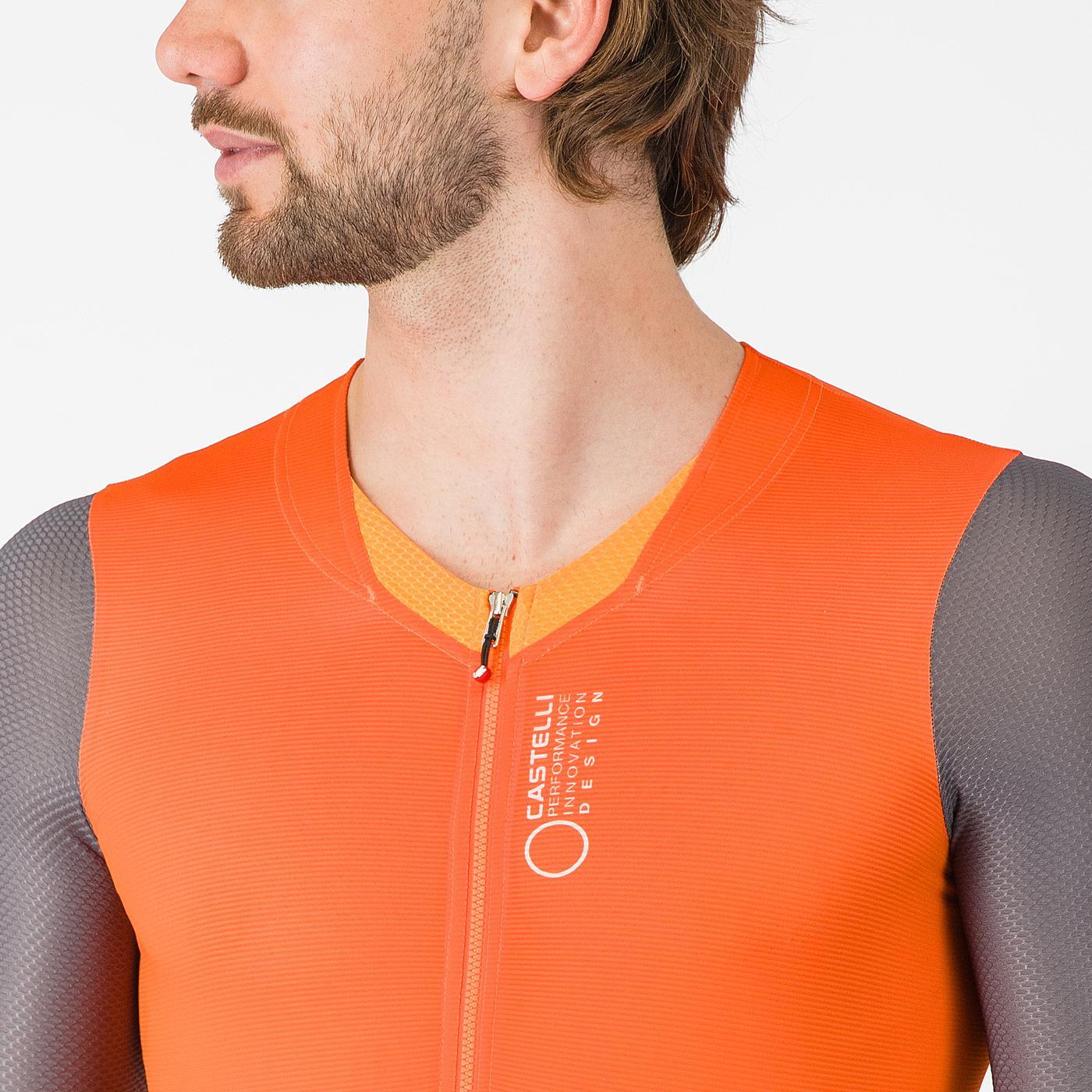 CASTELLI SATURDAY MORNING Einteiler Orange/Grau