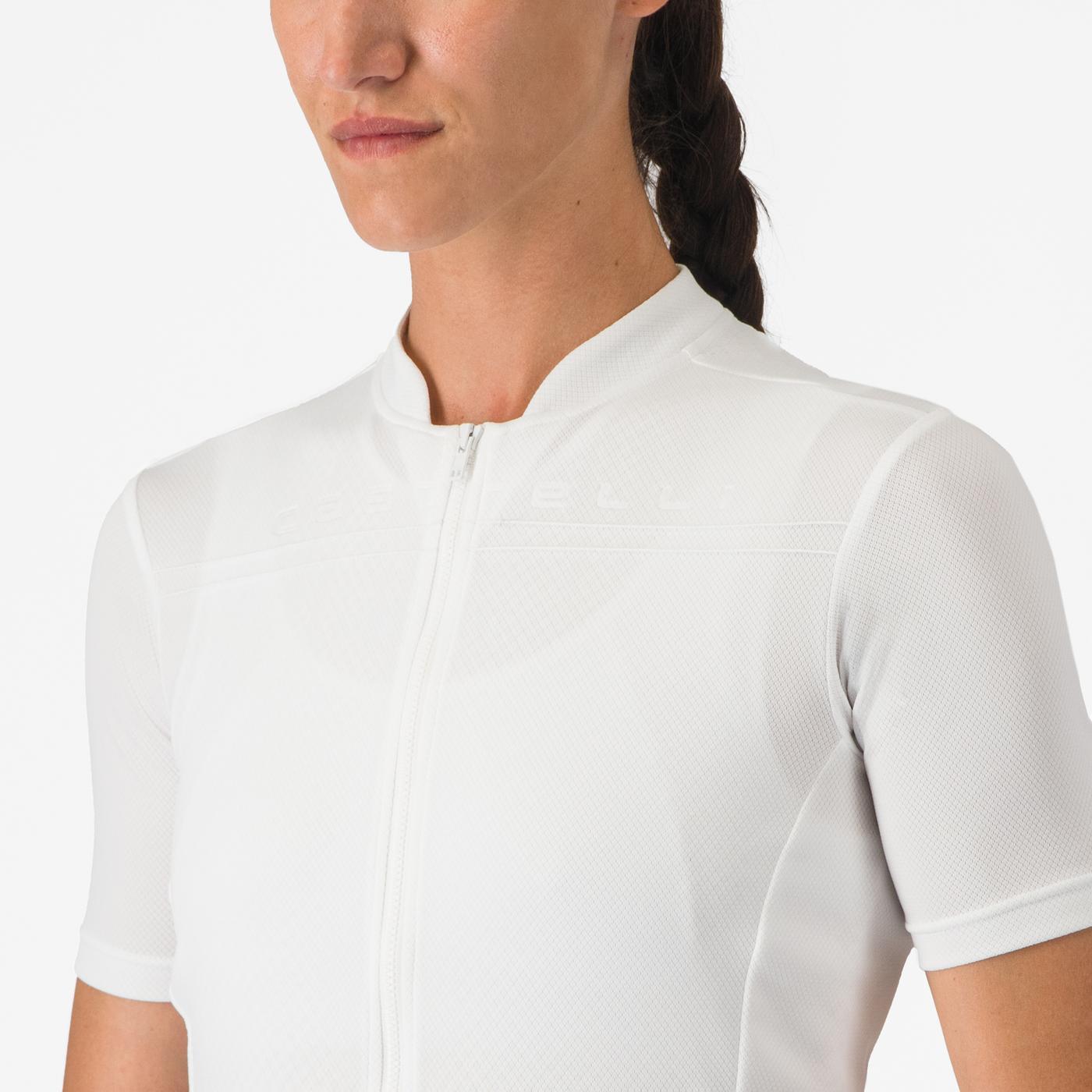 Trikot CASTELLI ANIMA 4 Kurzarm Frau Weiß