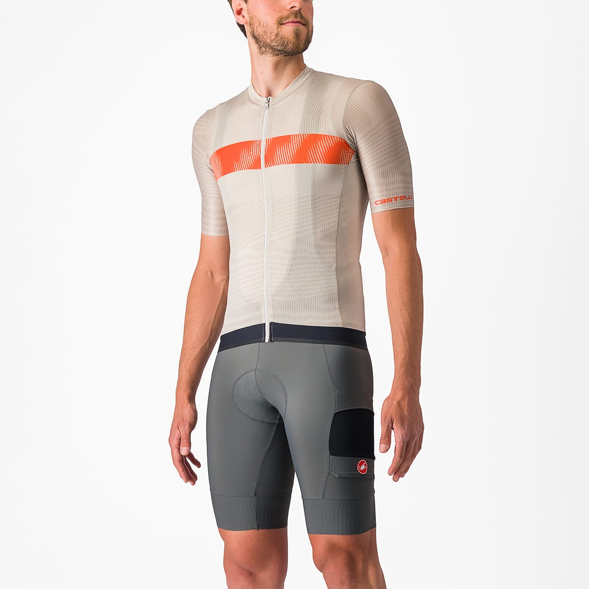 CASTELLI UNLIMITED ENDURANCE Trikot Kurzarm Grau/Orange