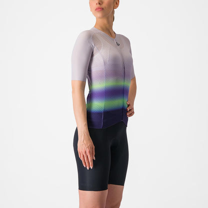 Trikot CASTELLI CLIMBER'S 4.0 W Damen Kurzarm Violett/Grün