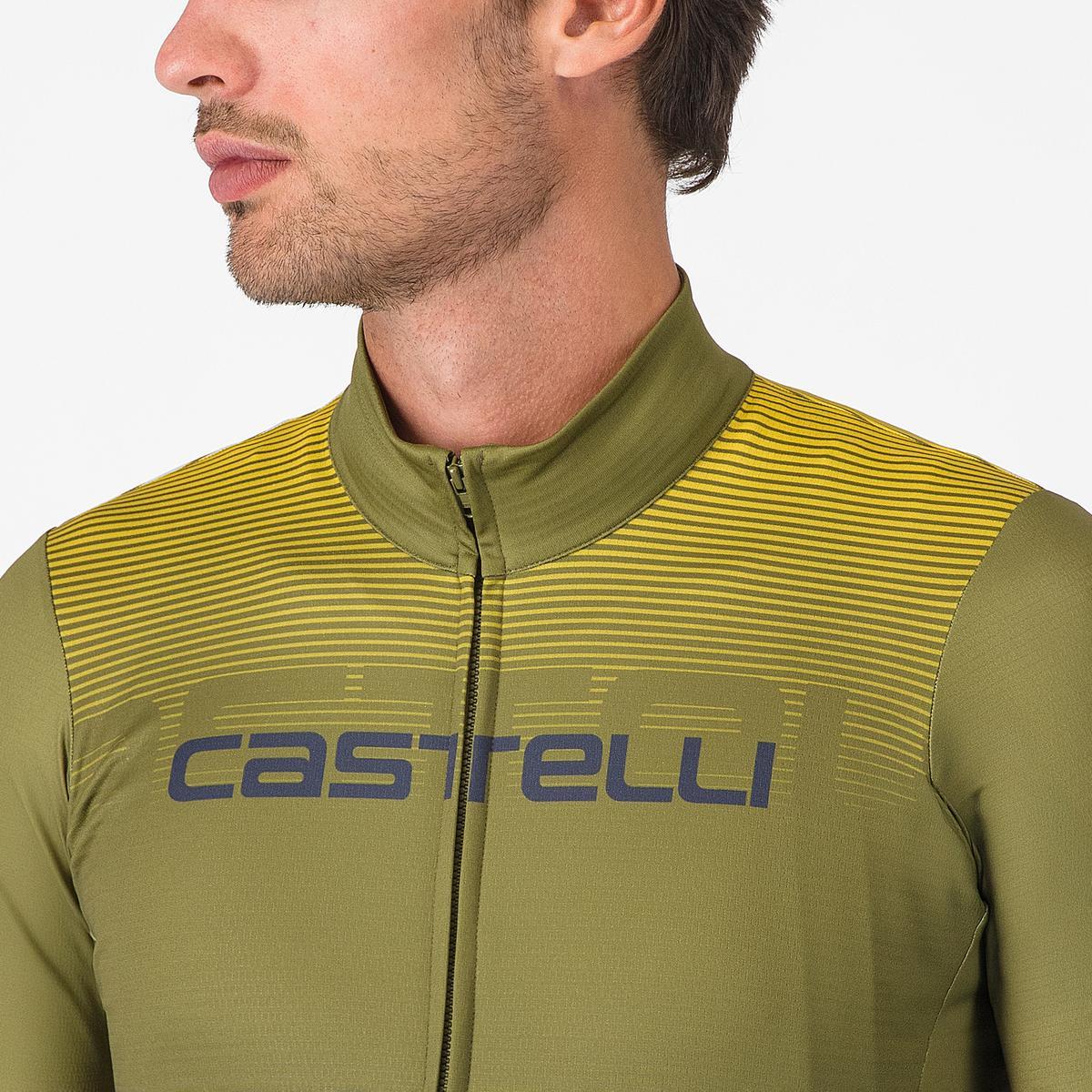 Trikot CASTELLLI APICE THERMAL Langarm Blau/Mango Mojito