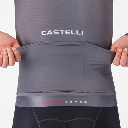 Trikot CASTELLI AERO RACE 8S Kurzarm Grau