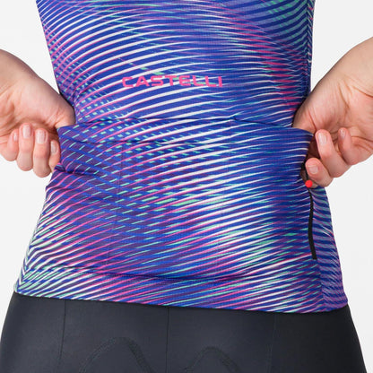 Trikot CASTELLI COSMIC VORTEX Damen Kurzarm Violett
