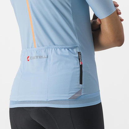 Trikot CASTELLI ENDURANCE W Damen Kurzarm Blau