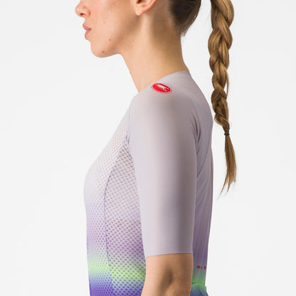 Trikot CASTELLI CLIMBER'S 4.0 W Damen Kurzarm Violett/Grün