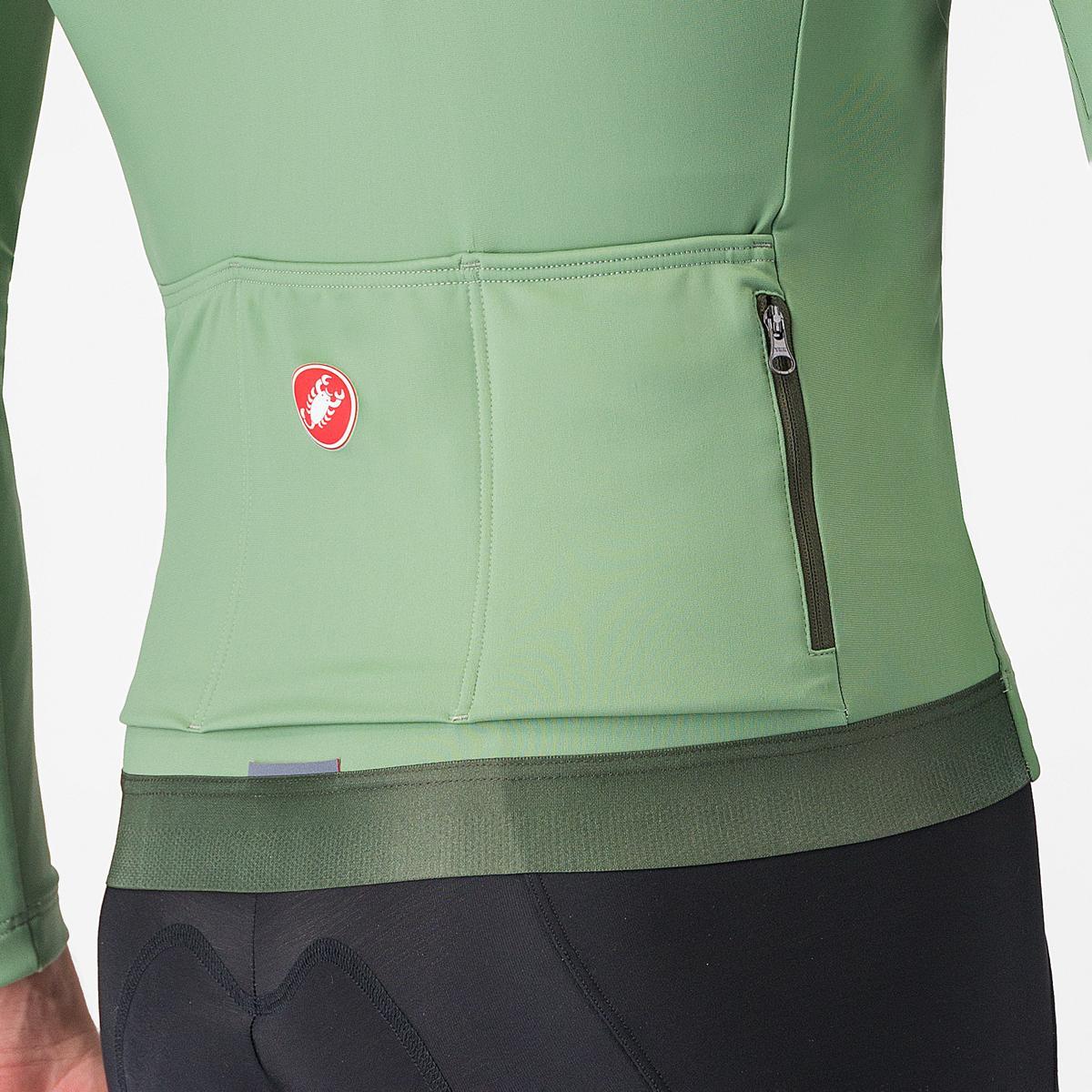 Trikot CASTELLI ESPRESSO THERMAL Langarm Peper Grün