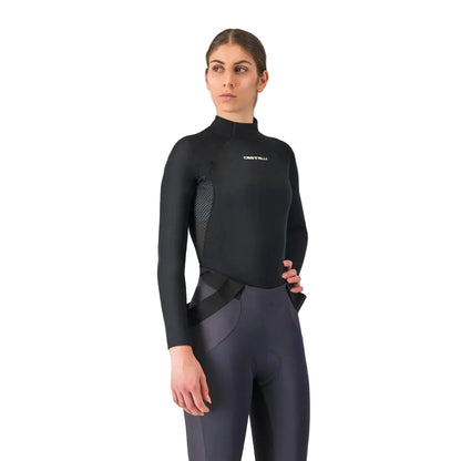 Damen-Unterhemd CASTELLI FLANDERS 2 Langarm Schwarz