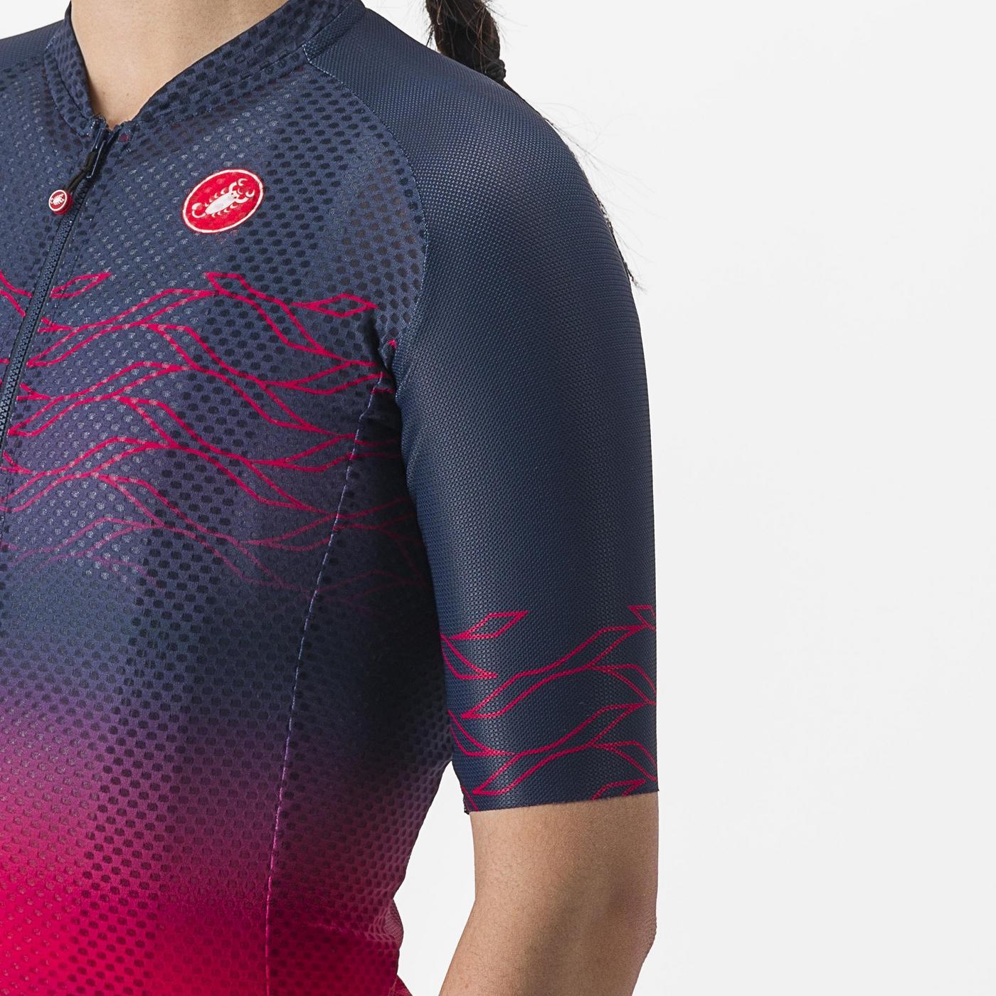 Trikot CASTELLI CLIMBER'S 2.0 W Damen Kurzarm Marine/Rosa