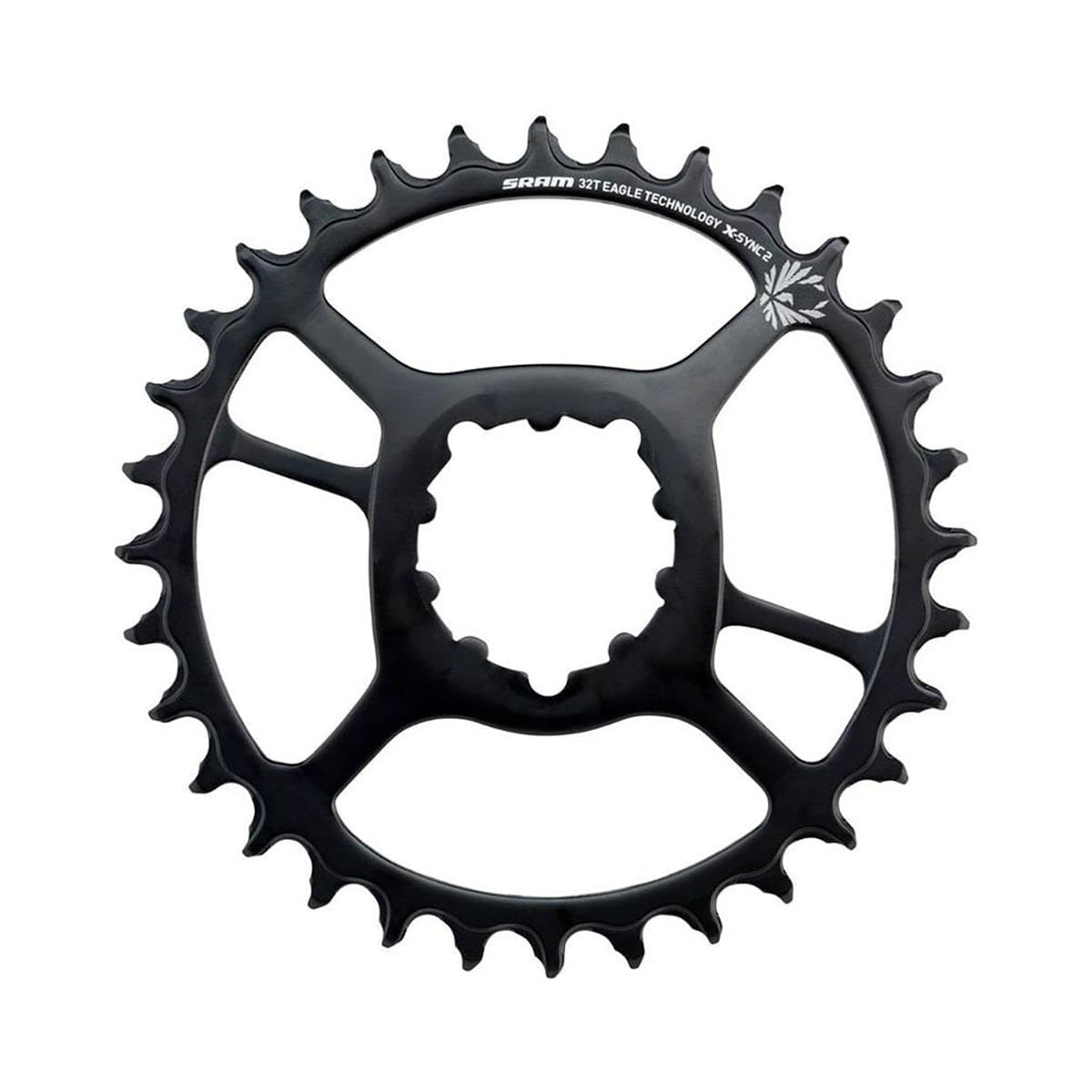 Plateau Mono SRAM EAGLE X-SYNC 2 12V Direct Mount Offset 6mm Acier Noir — vue du plateau sur fond blanc