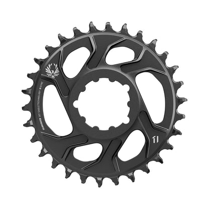 SRAM EAGLE X-SYNC 2 BOOST Kettenblatt für Einfachantrieb, 11/12-fach, Direct Mount, 3 mm Offset, Aluminium, schwarz — Ansicht des Kettenblatts vor weißem Hintergrund