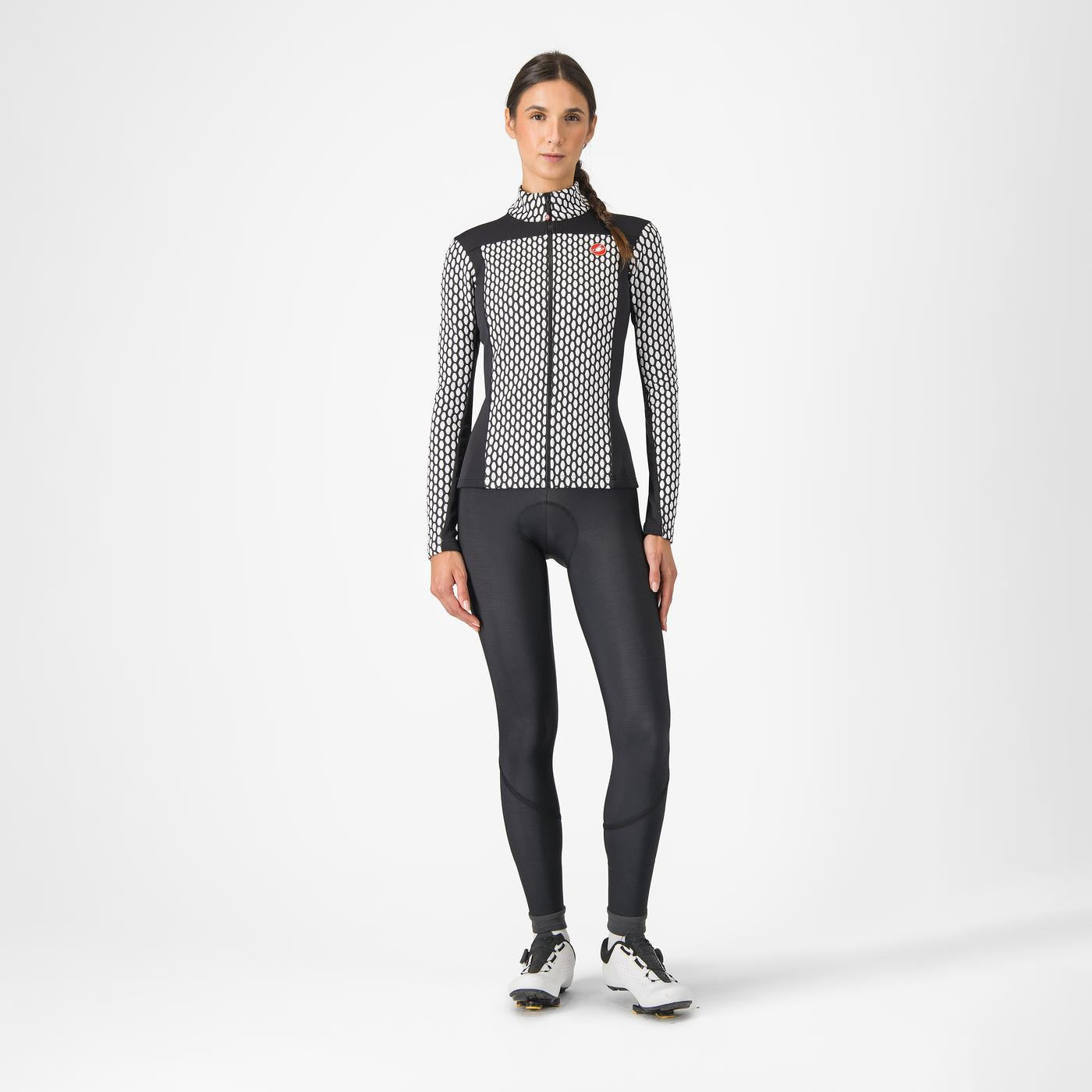 Trikot CASTELLI SFIDA 2 Damen Langarm Schwarz/Weiß