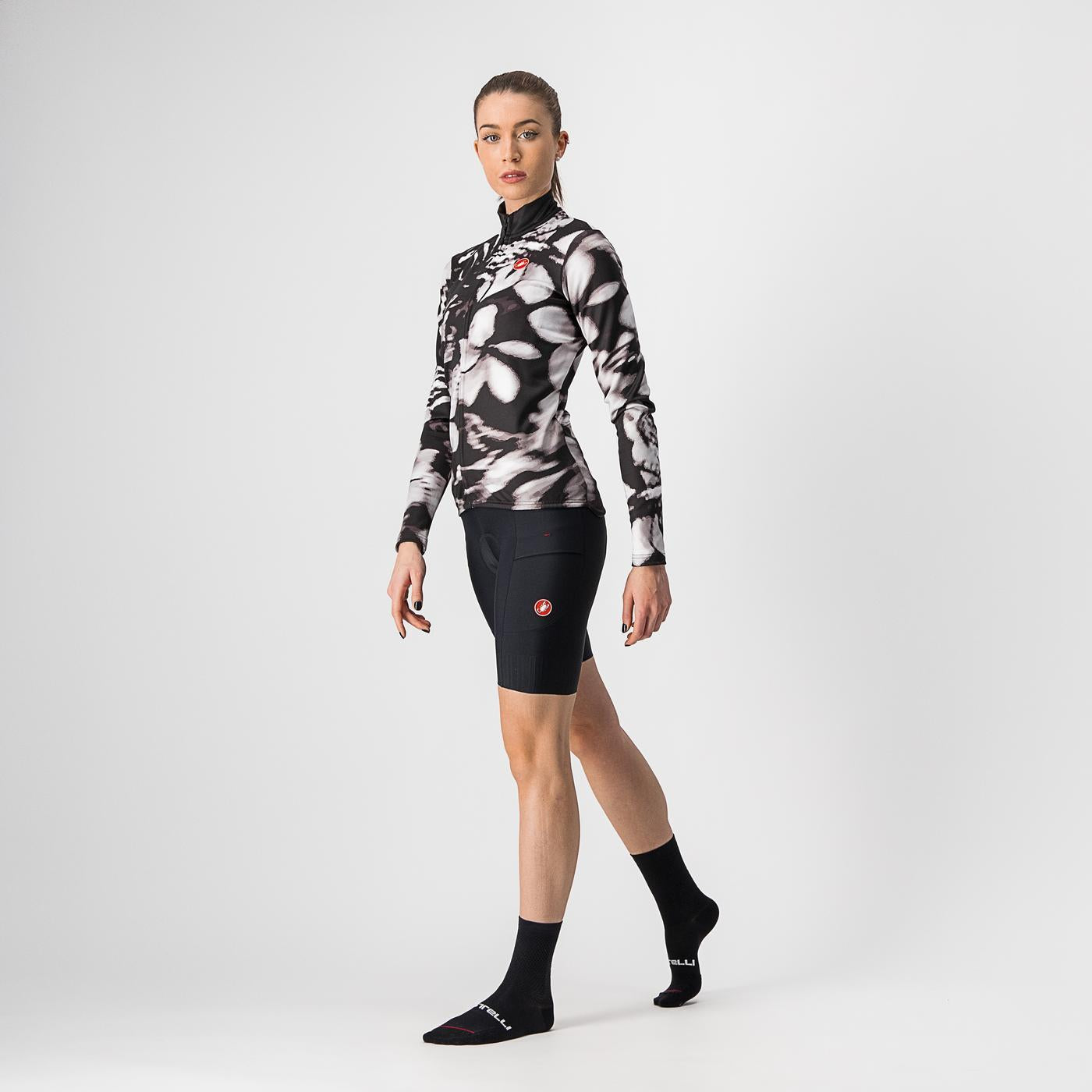 CASTELLI UNLIMITED THERMAL Langarmtrikot Women Schwarz/Weiß