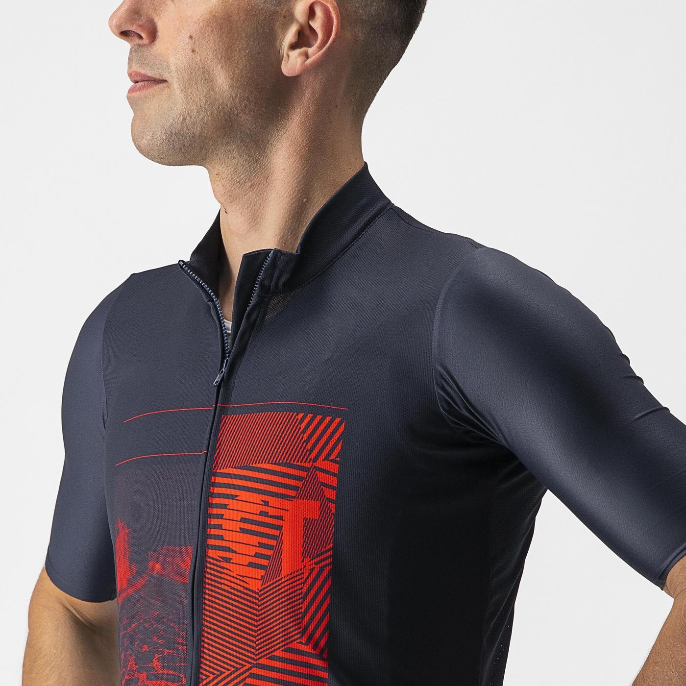 CASTELLI 13 SCREEN Trikot Kurzarm Blau/Rot