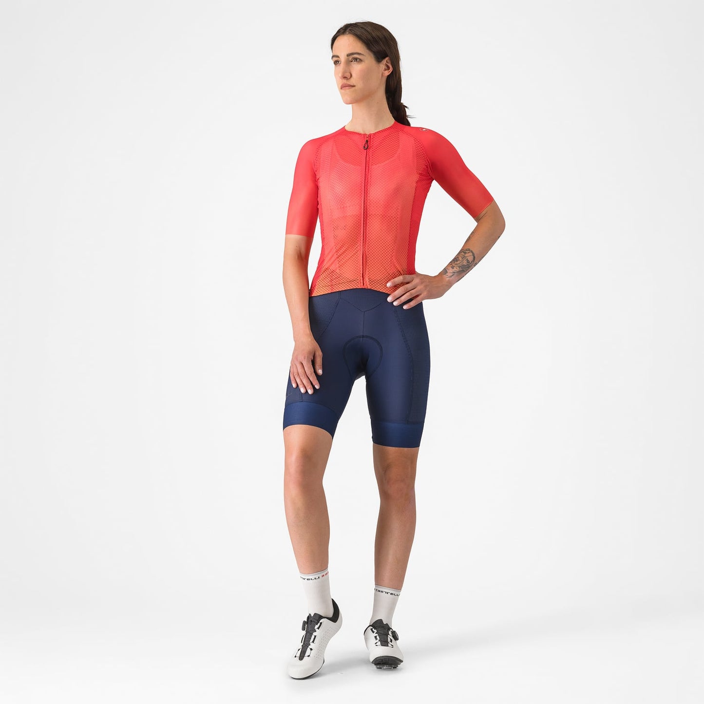 Trikot CASTELLI CLIMBER'S A/C Frau Kurzarm Hibiskus