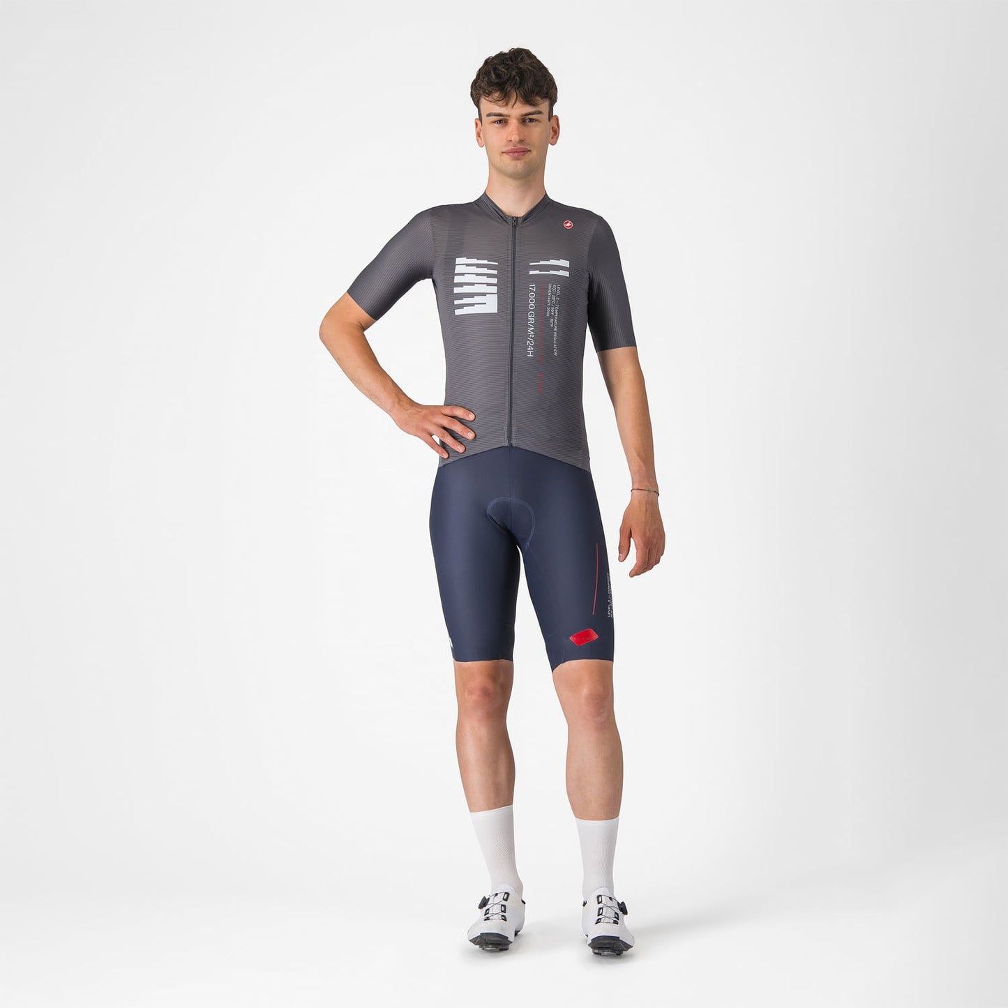CASTELLI ESPRESSO R--A/D Trikot Kurzarm Rauchgrau
