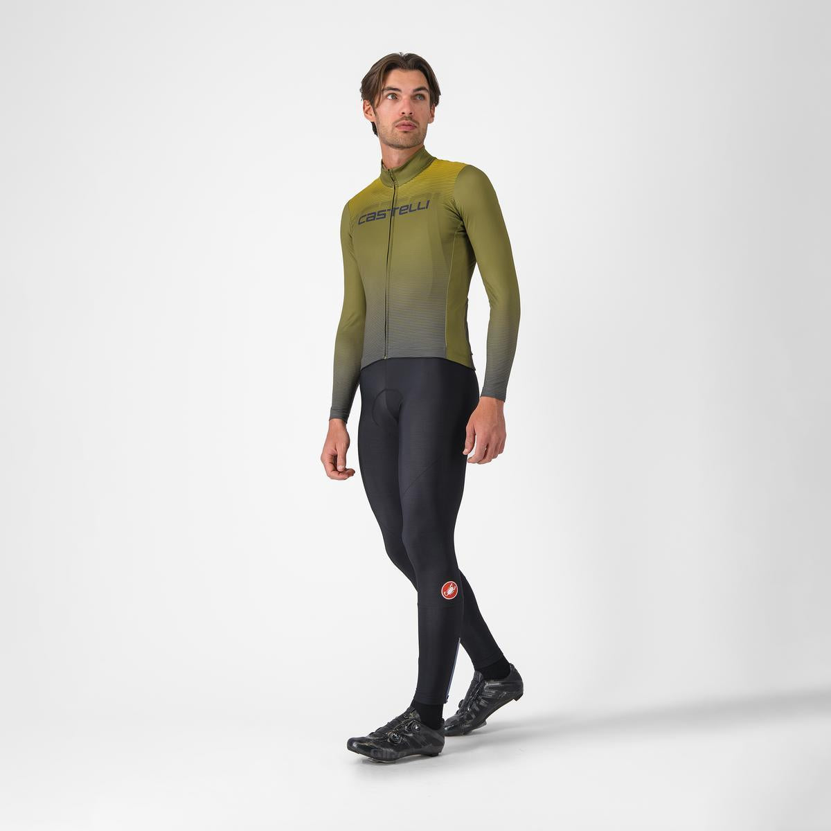 Trikot CASTELLLI APICE THERMAL Langarm Blau/Mango Mojito