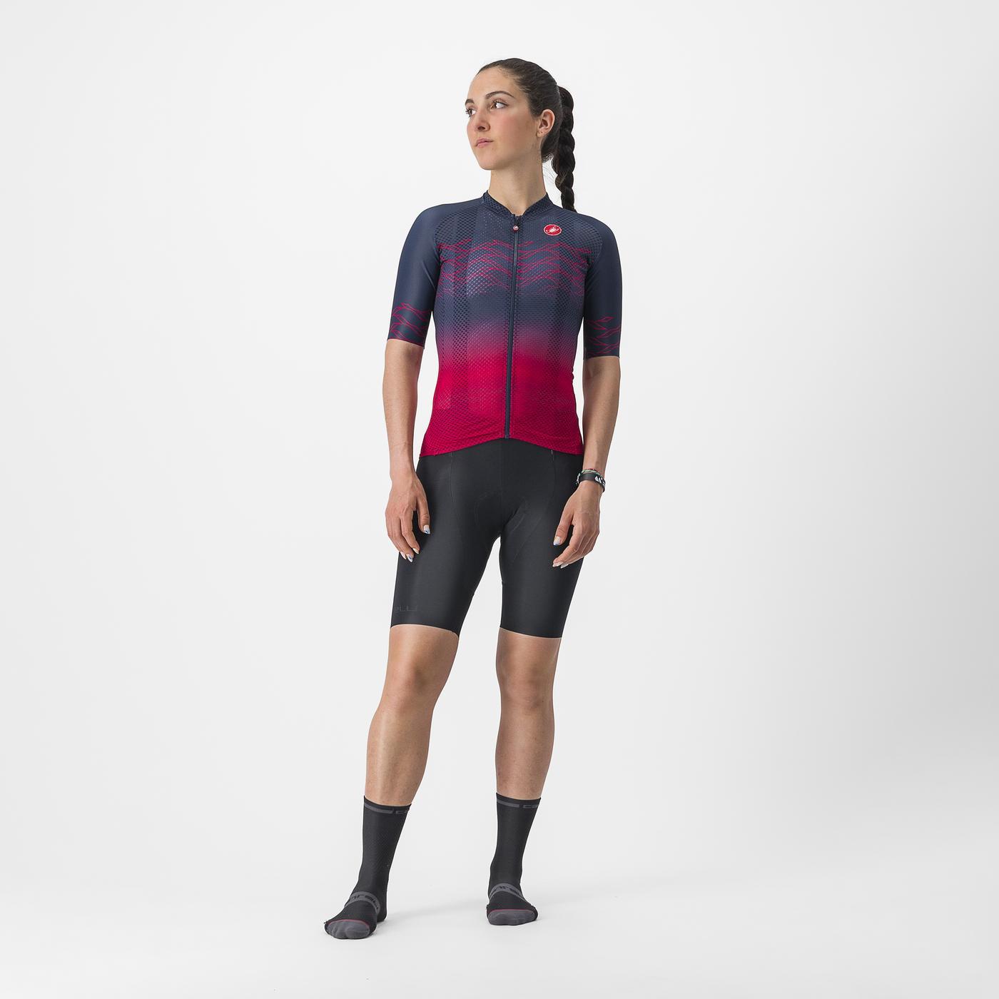 Trikot CASTELLI CLIMBER'S 2.0 W Damen Kurzarm Marine/Rosa