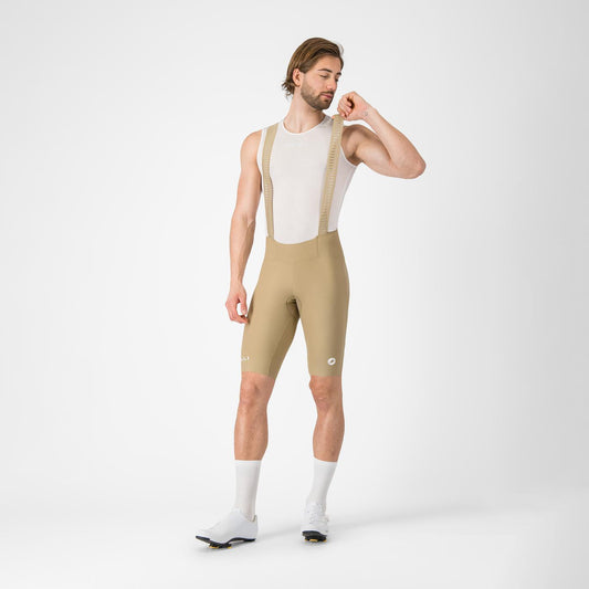 CASTELLI ESPRESSO 2 Kurze Trägerhose Beige Elmwood