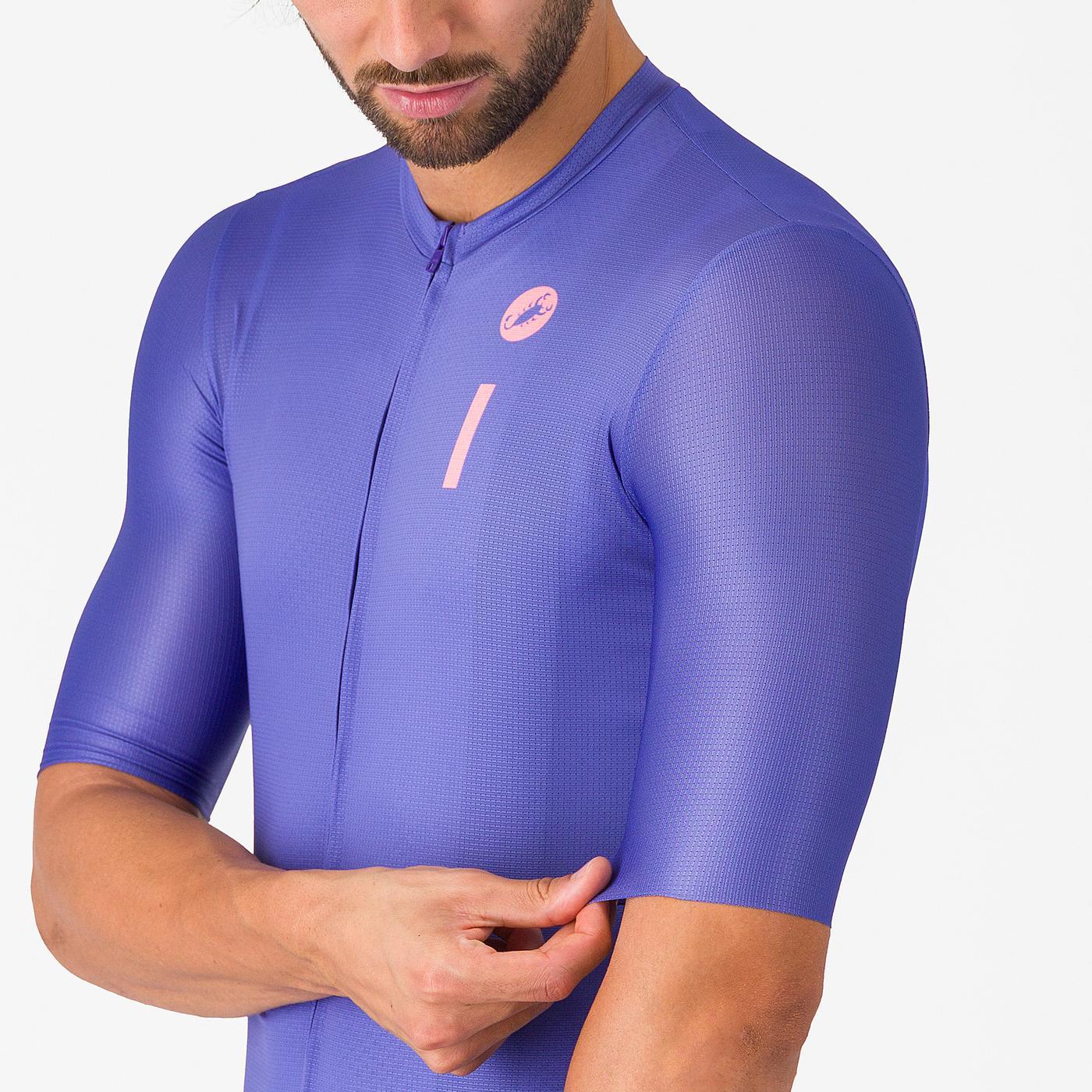 Trikot CASTELLI DRITTONE LOGO Kurzarm Violett