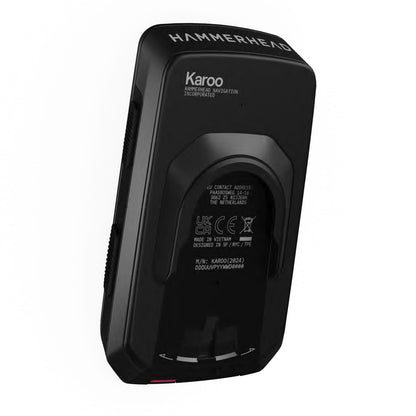 HAMMERHEAD KAROO 3 GPS-Fahrradcomputer — Rückseite und Befestigung in der Dreiviertelansicht