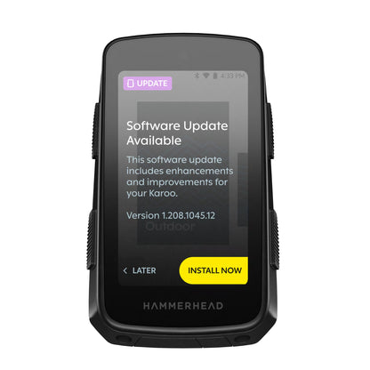 HAMMERHEAD KAROO 3 GPS-Fahrradcomputer — Bildschirm für Software-Updates