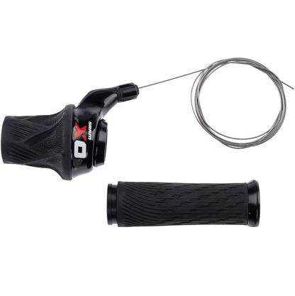 Linker SRAM X0 Grip Shift 2-fach-Drehgriffschalter Schwarz/Rot