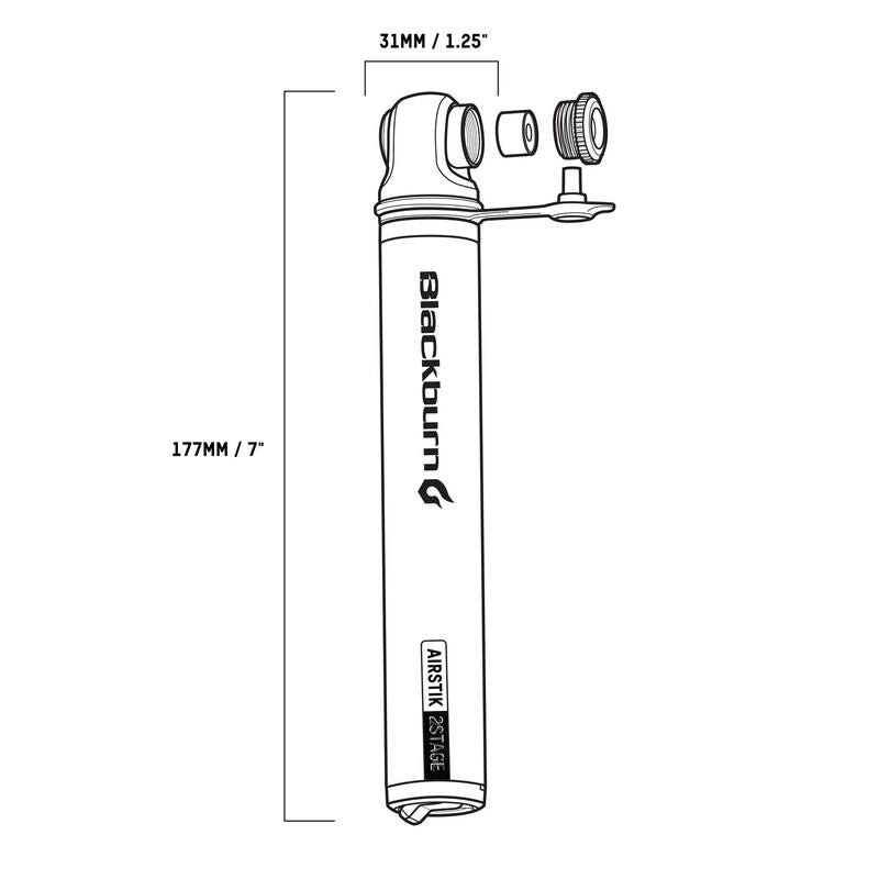 BLACKBURN AIRSTIK 2STAGE Handpumpe Silber