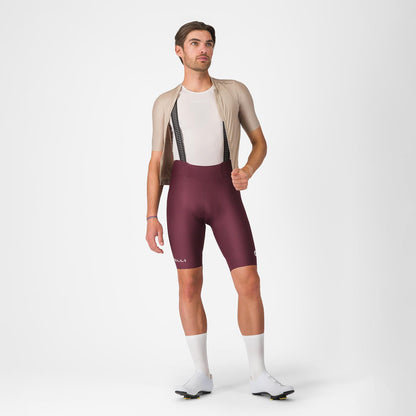 Trägerhosen-Shorts CASTELLI ESPRESSO 2 Bordeaux