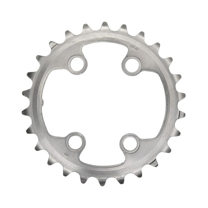 SHIMANO XTR M9000/M9020 inneres Kettenblatt für Zweifachkurbel, 11-fach, 4-Loch, 64 mm — Ansicht des Kettenblatts vor weißem Hintergrund