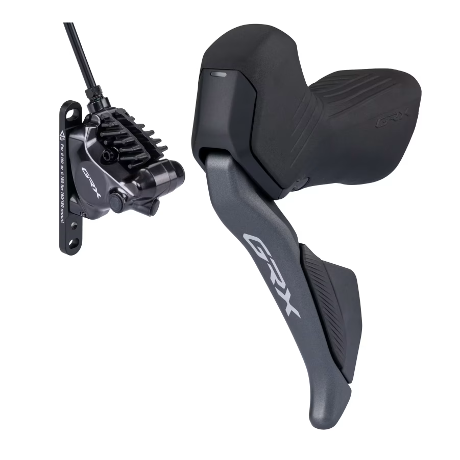 Linker Hebel und vorderer Bremssattel SHIMANO GRX Di2 ST-RX825 + BR-RX820 Flat Mount 2x12V
