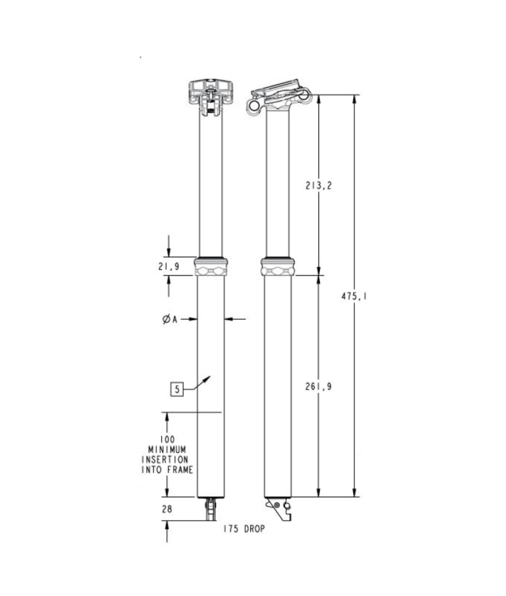 FOX RACING SHOX TRANSFER FACTORY 175mm teleskopische Sattelstütze