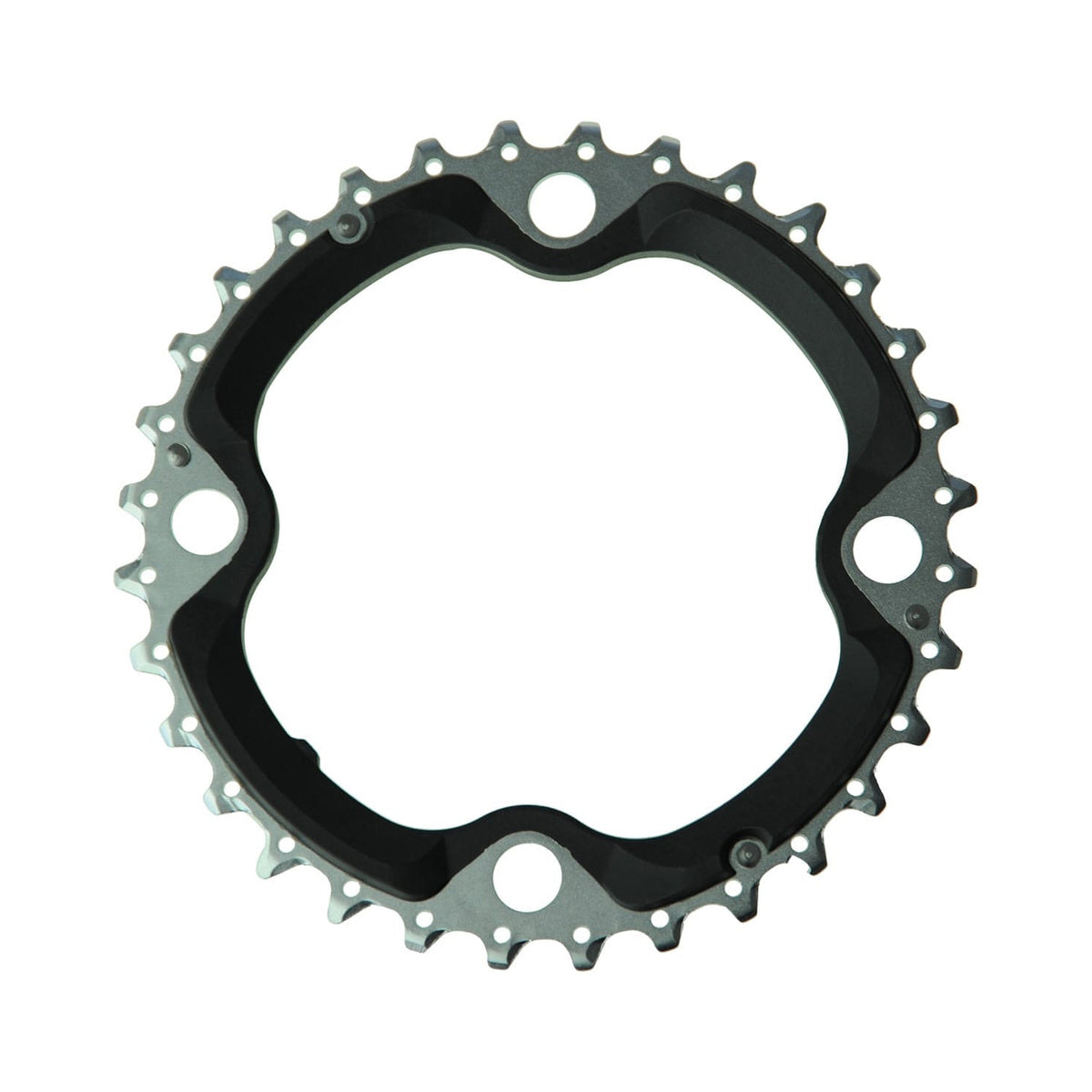Mittleres Kettenblatt SHIMANO XT M780/M770 10-fach, 4-Loch, 104 mm — Kettenblatt auf weißem Hintergrund