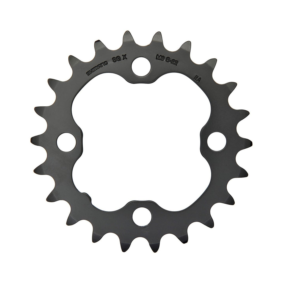 Plateau Intérieur SHIMANO DEORE M590 9V 4 Trous 64mm Noir — vue du plateau sur fond blanc