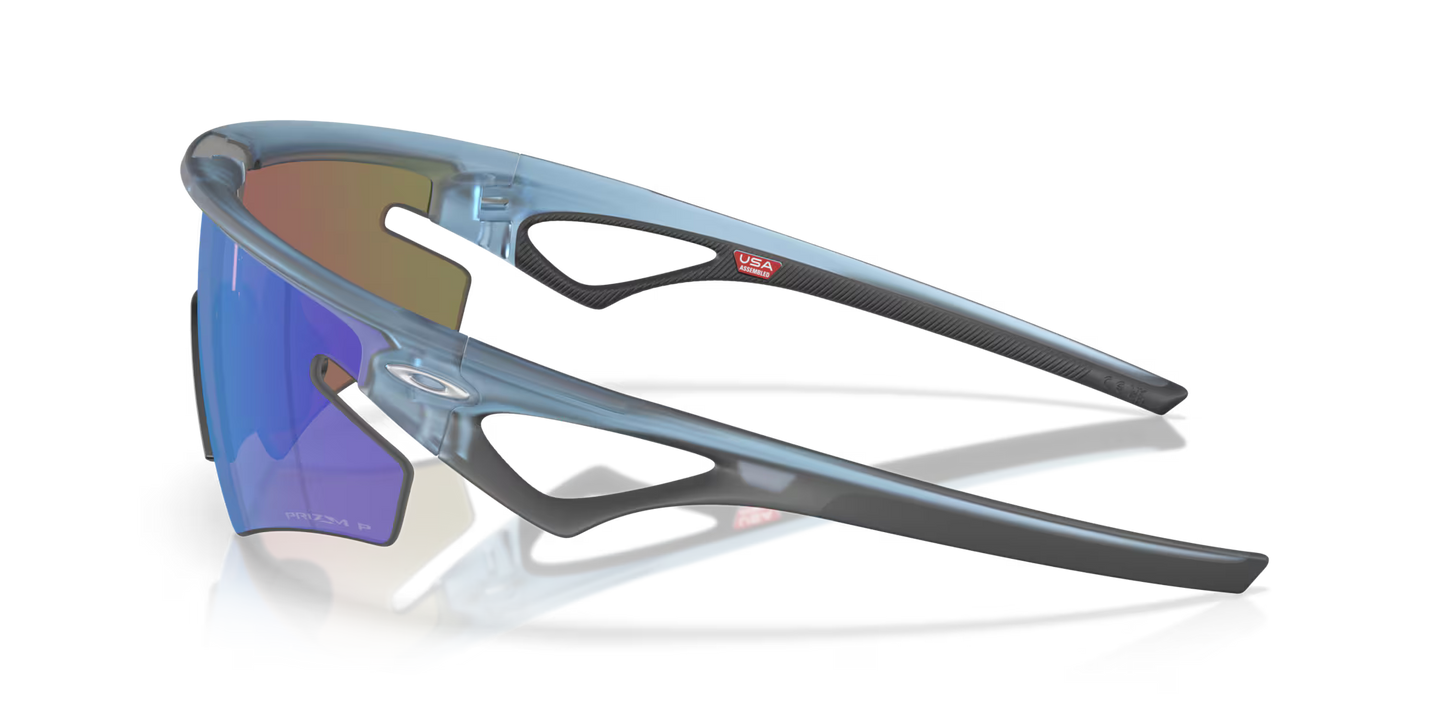 Brille OAKLEY SPHAERA SLASH Matt Transparent Stone Glas Prizm Sapphire Polarized - OO9499-0336