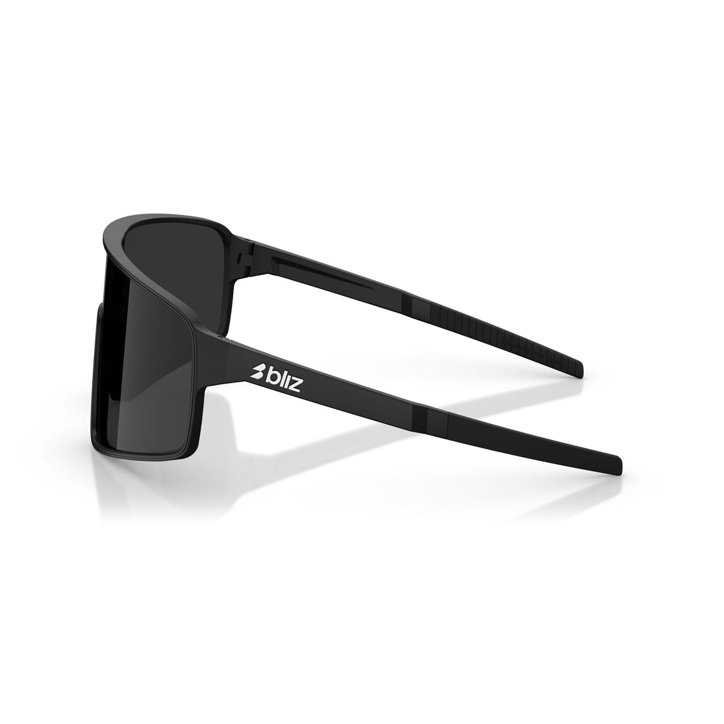 BLIZ P001 Brille Schwarz Matt Graues Display