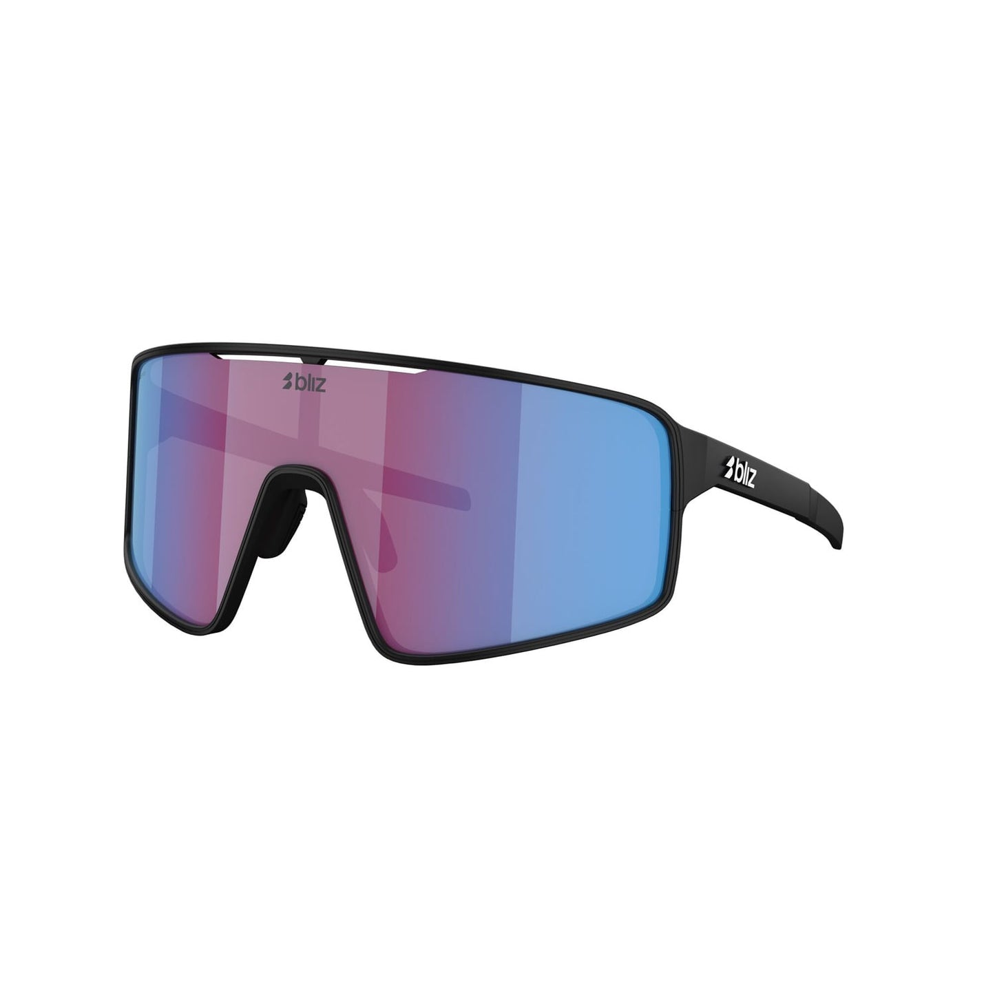 Brille BLIZ P001 Schwarz Mattschirm Rosa Violett Blau Spiegel