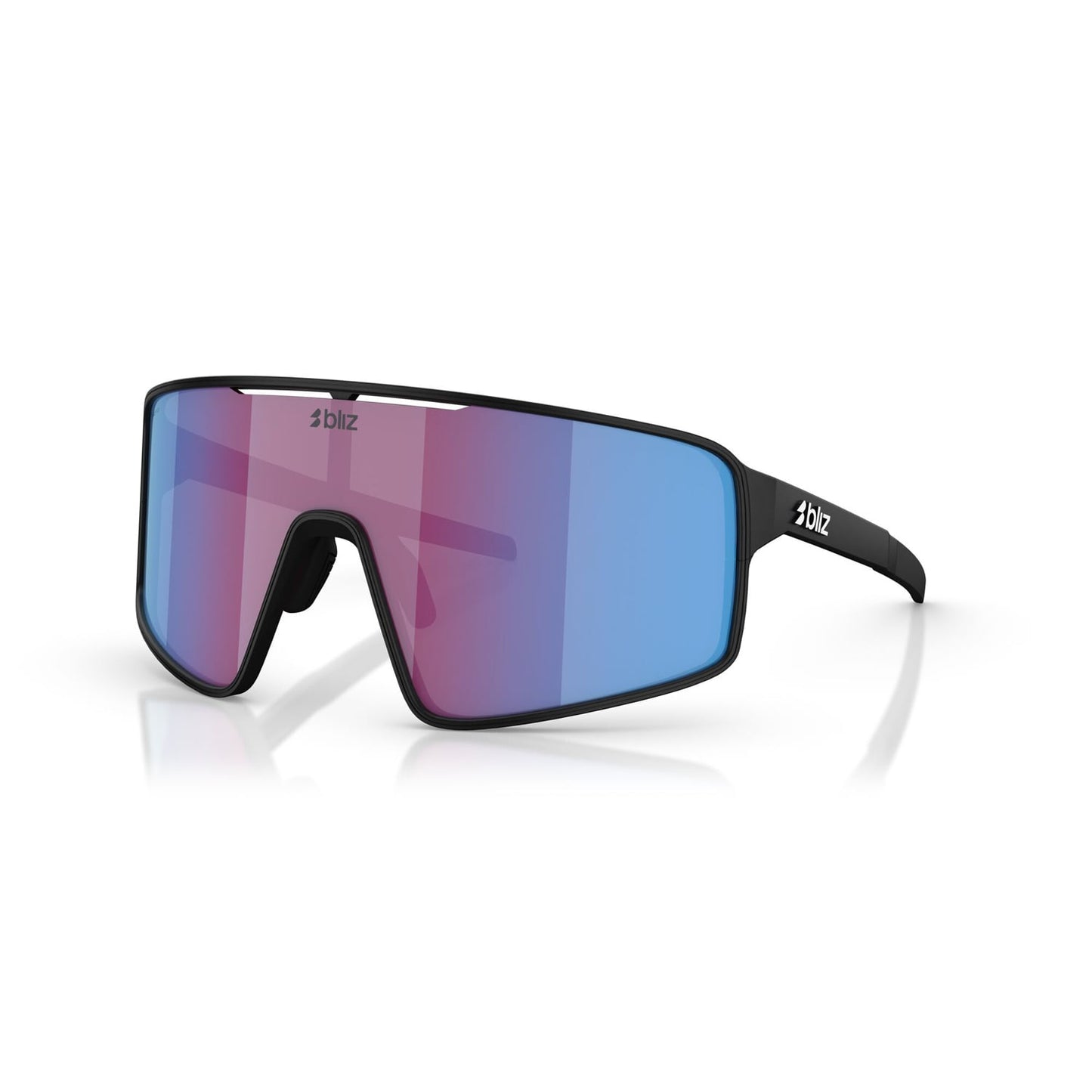 Brille BLIZ P001 Schwarz Mattschirm Rosa Violett Blau Spiegel