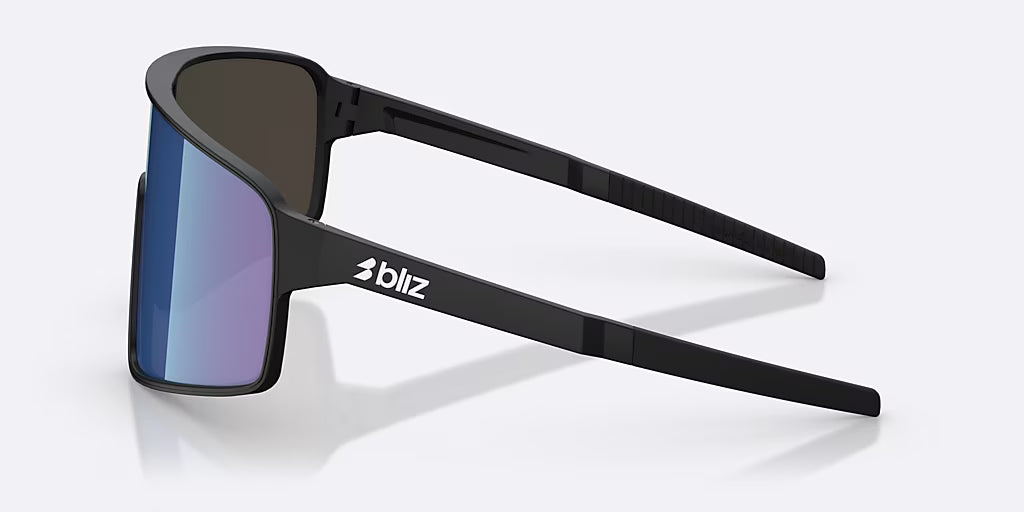 Brille BLIZ P001 Schwarz Matt Glas Grey w Blue Mirror