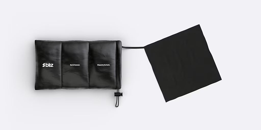 Brille BLIZ P001 Schwarz Matt Glas Grey w Blue Mirror