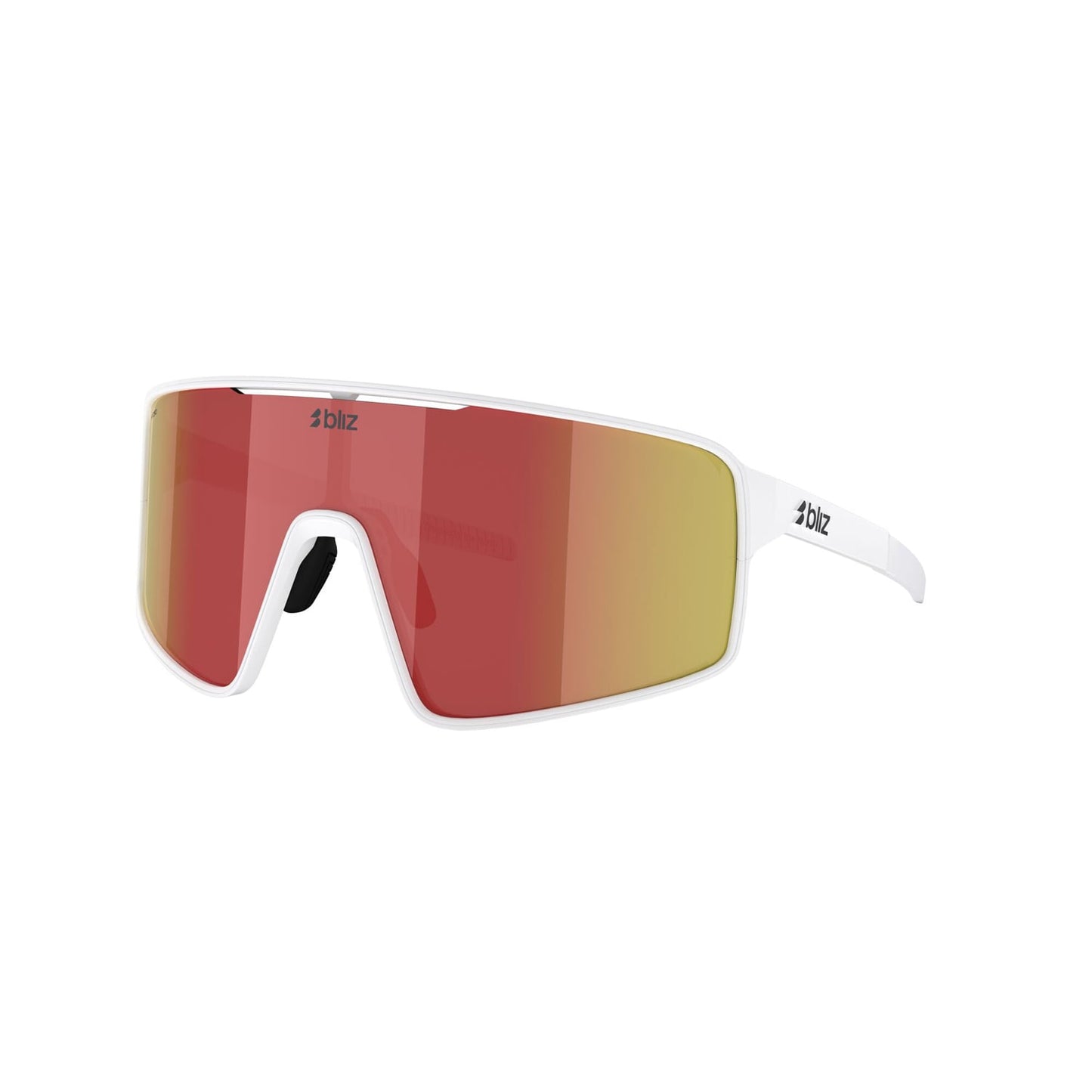 BLIZ P001 Brille Weiß Matt Schirm Braun Rot Spiegel