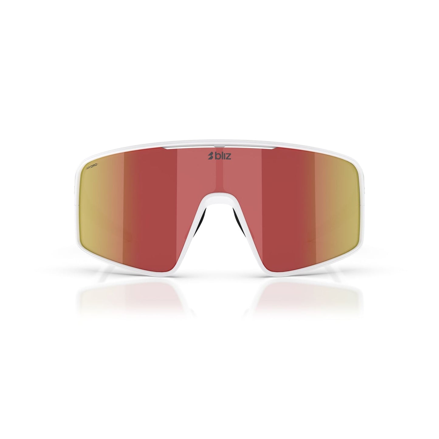 BLIZ P001 Brille Weiß Matt Schirm Braun Rot Spiegel